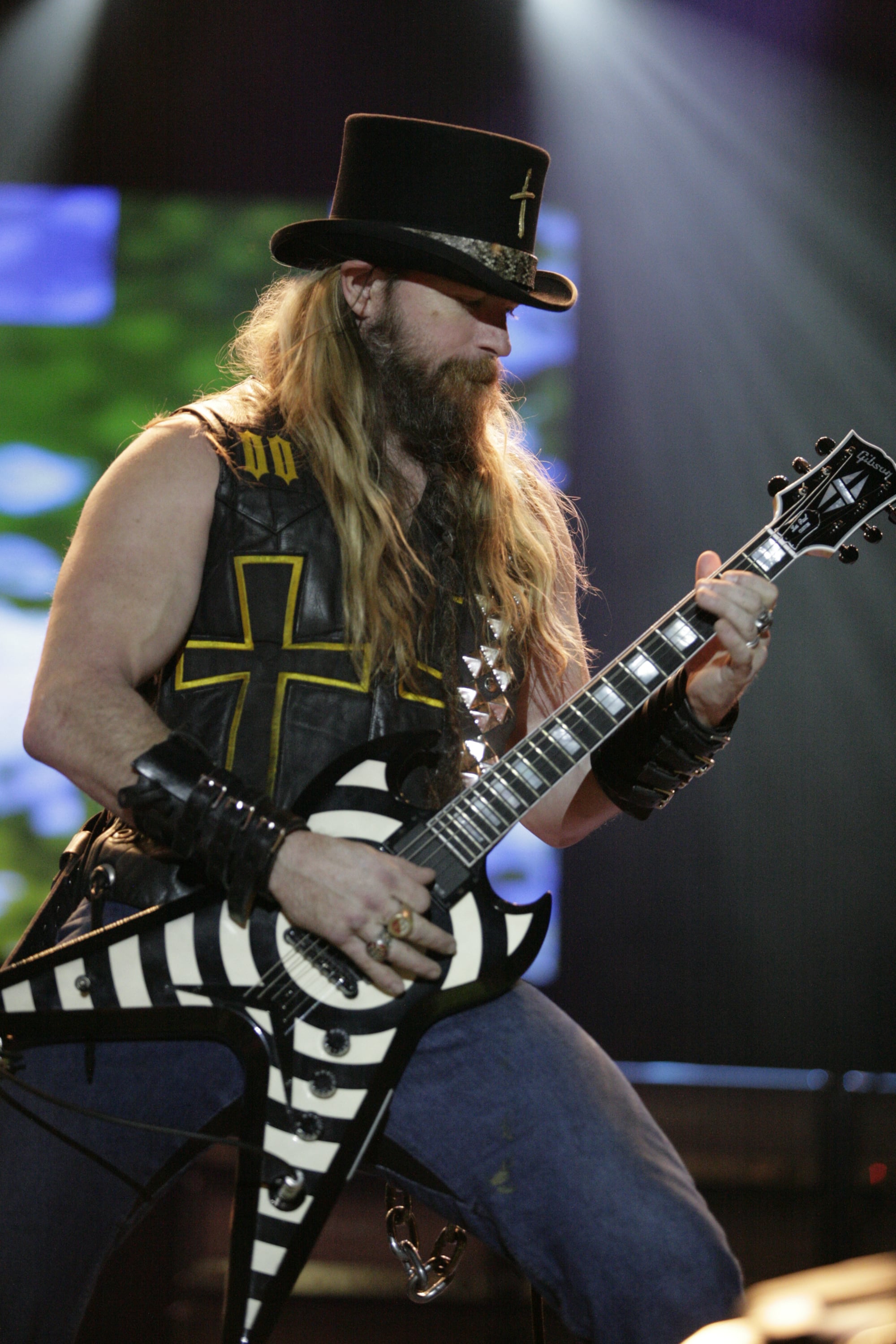 Zakk Wylde playing guitar on stage during Rock2Wgtn at Westpac Stadium, Wellington, New Zealand